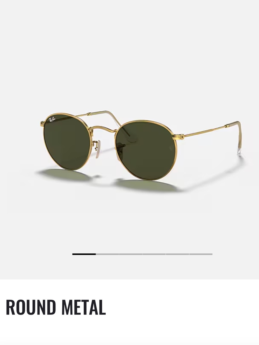 Ray-Ban Round Metal Sunglasses in Gold with Green Lenses